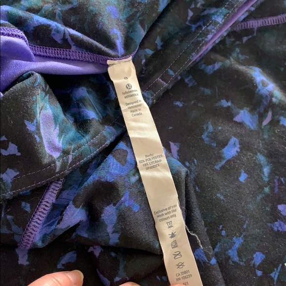 Lululemon purple, black and green floral leggings. - Picture 4 of 4